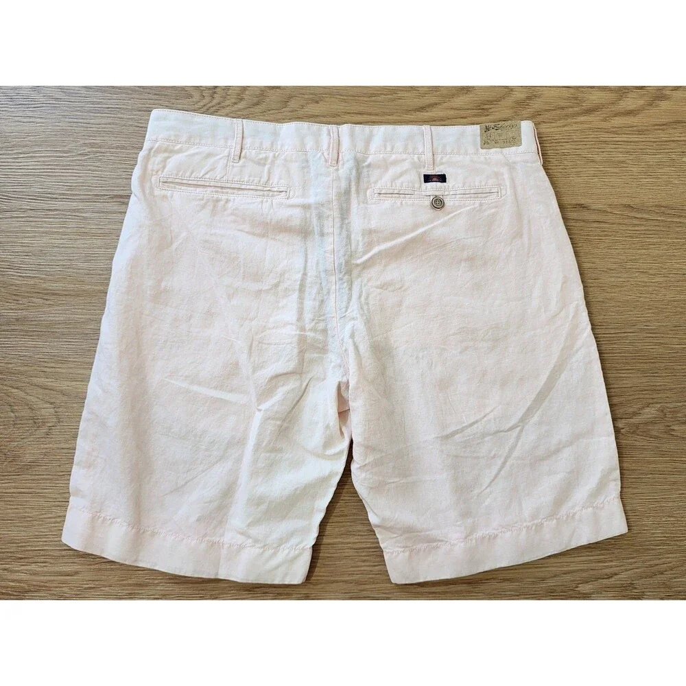 Faherty Shorts Mens 34 (Actual 36) Linen Malibu Pink Preppy Golf Pockets Resort
